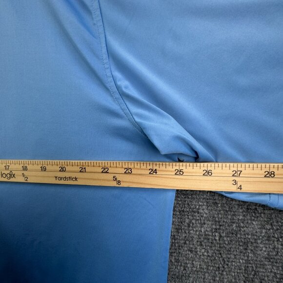 Footjoy FJ Polo Men Large Shirt Short Sleeve Solid Blue Blank Stretch Golfing - Picture 5 of 16